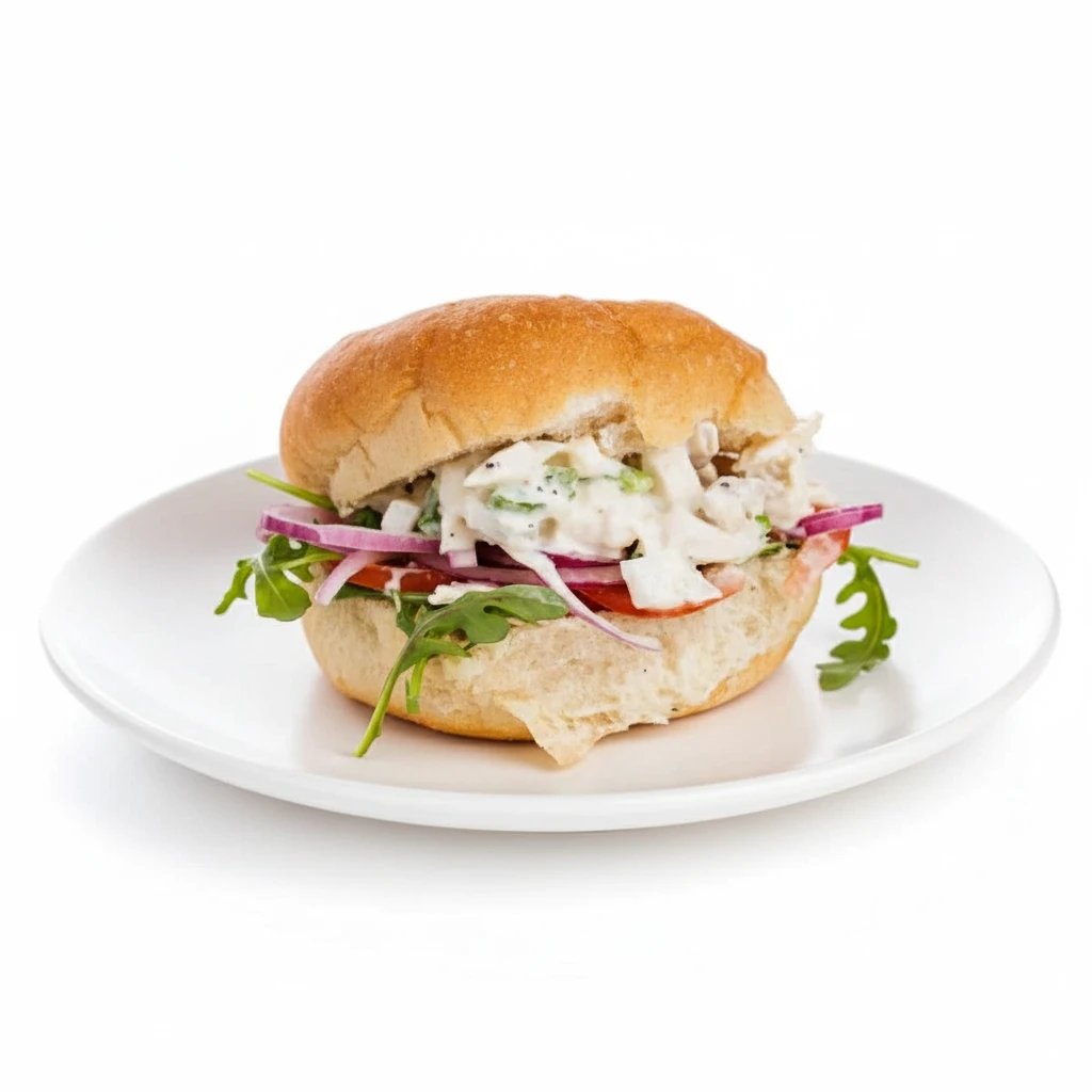 Chicken Salad Sliders Made Easy and So Delicious 9 Open-faced chicken salad sliders with fresh toppings on a plate.