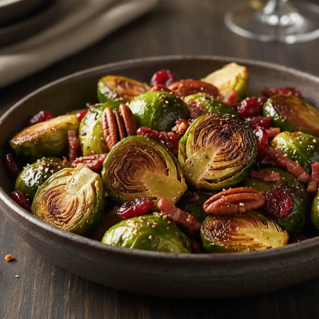 Brussels Sprouts with Beef, Pecans, Cranberries 3 Brussels Sprouts with Beef, Pecans, Cranberries