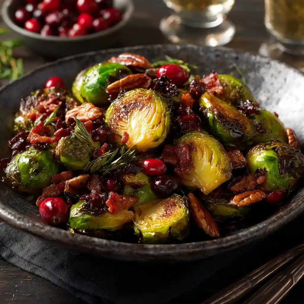 Brussels Sprouts with Beef, Pecans, Cranberries 4 Brussels Sprouts with Beef