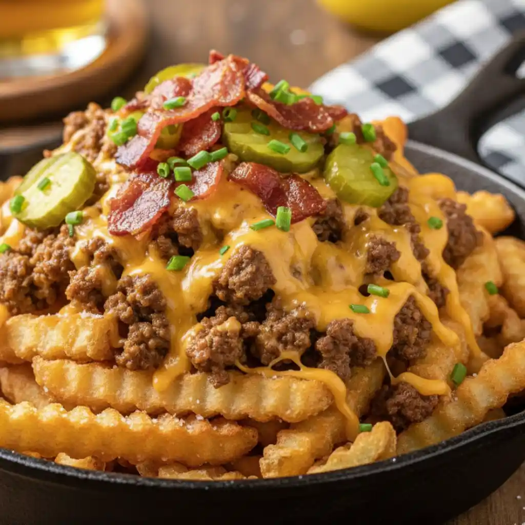 Cheeseburger Loaded Fries 3 Cheeseburger Loaded Fries recipe