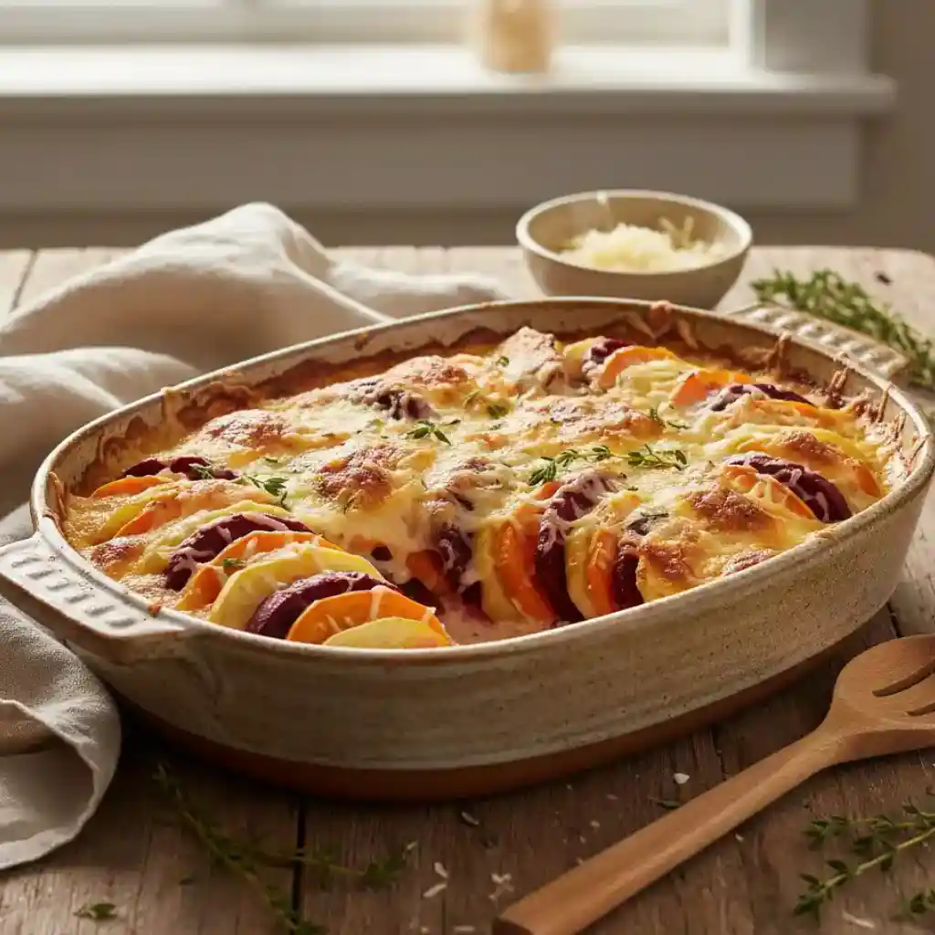 Home Page 4 cheesy root vegetable gratin