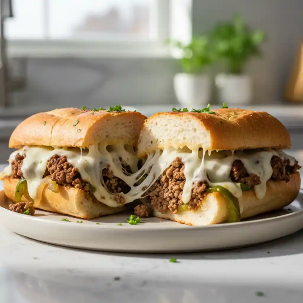 Ground Beef Philly Cheesesteaks