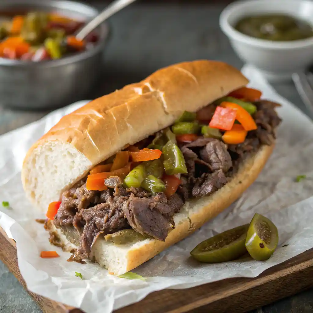 Italian Beef Sandwich (Slow Cooker) 3 Italian Beef Sandwich