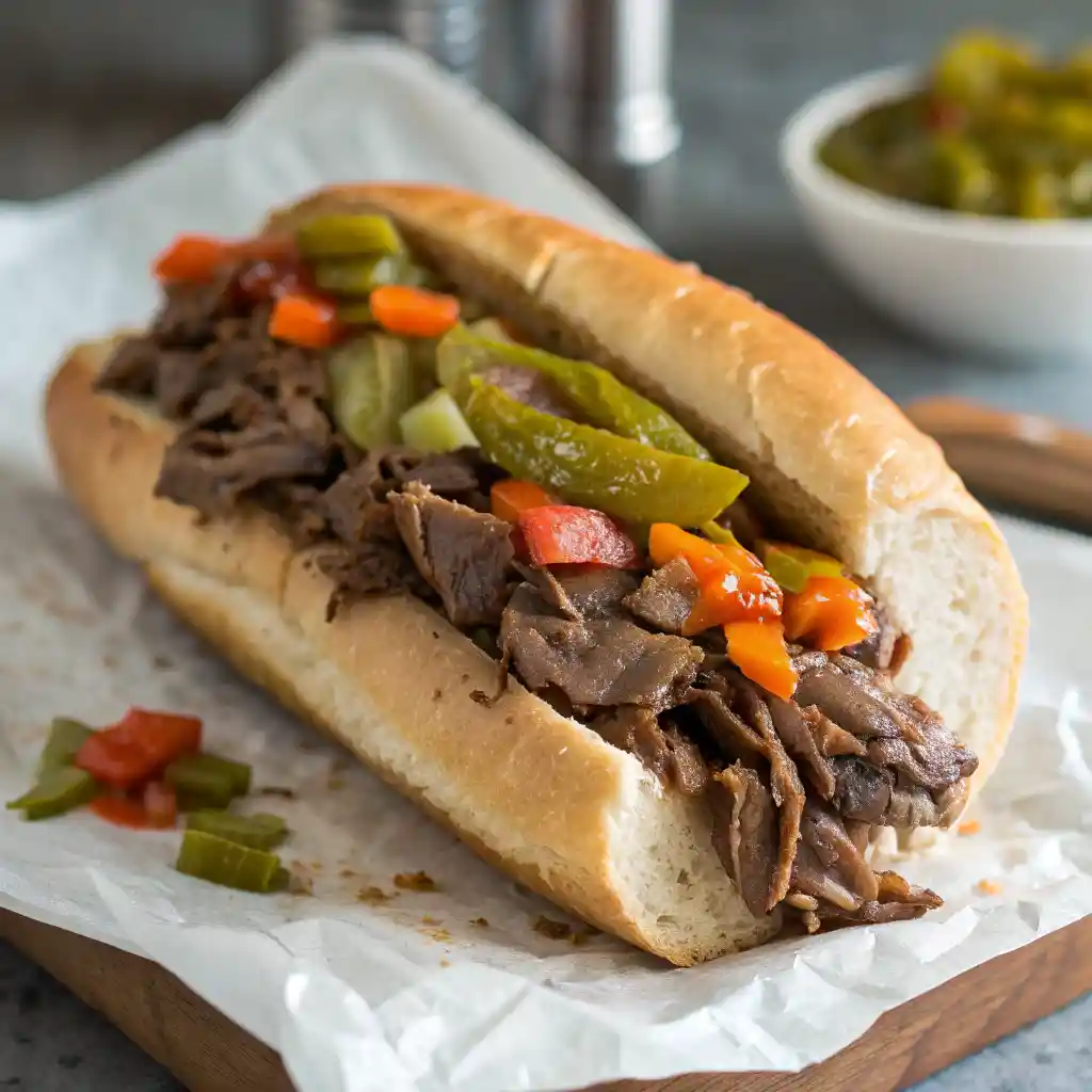 Italian Beef Sandwich (Slow Cooker) 4 Italian Beef Sandwich