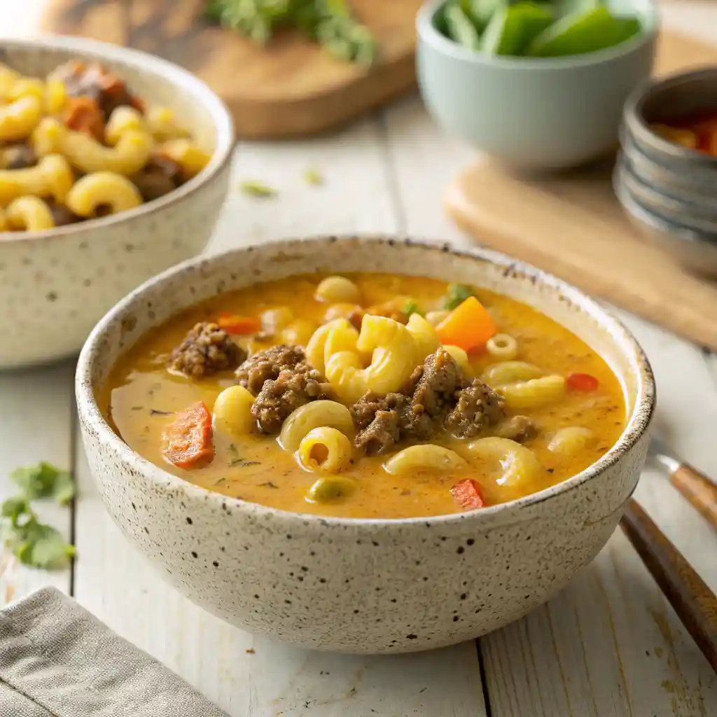 Cheeseburger Macaroni Soup