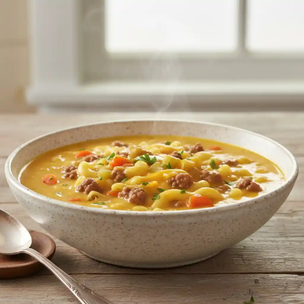 Cheeseburger Macaroni Soup