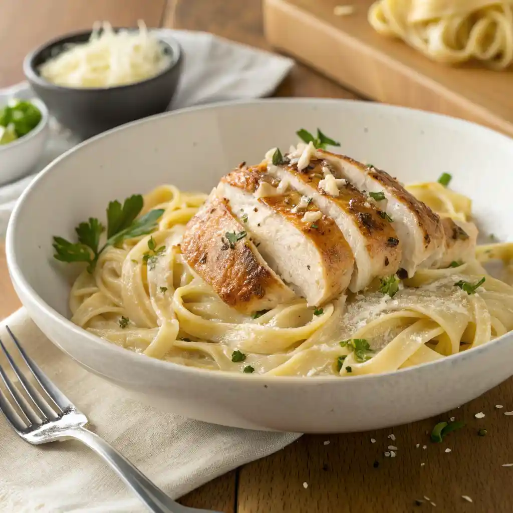 Chicken Alfredo Pasta in 28-Minute 4 Chicken Alfredo Pasta