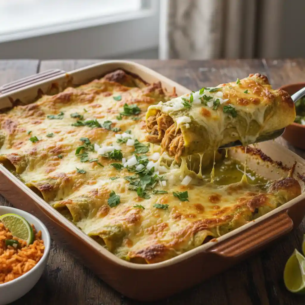 Easy Chicken Enchiladas with Green Sauce 1 Chicken Enchiladas with Green Sauce