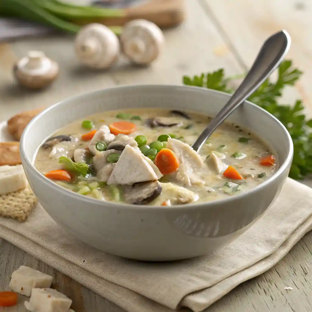 Chicken and Mushroom Soup: Ready In 30 Minutes 4 Chicken and Mushroom Soup