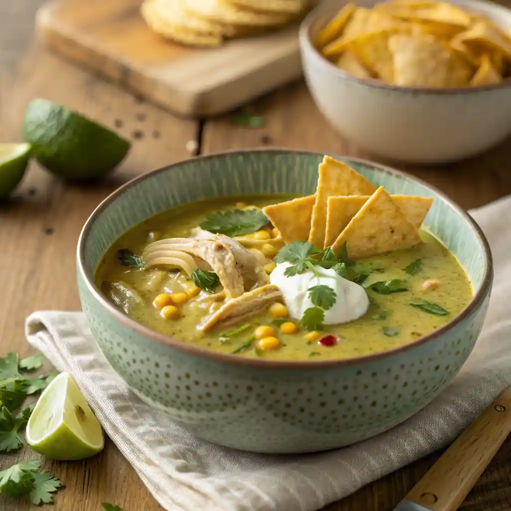 Creamy Green Chicken Enchilada Soup 3 Green Chicken Enchilada Soup