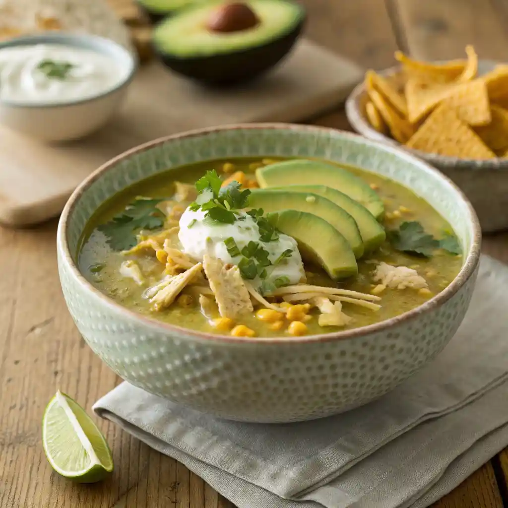Creamy Green Chicken Enchilada Soup 4 Green Chicken Enchilada Soup