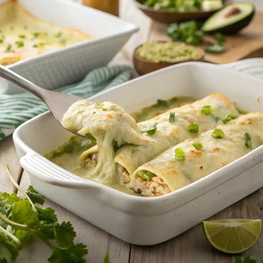 Easy Green Chile Chicken Enchiladas (Ready in 45 Minutes) 4 Green Chile Chicken Enchiladas