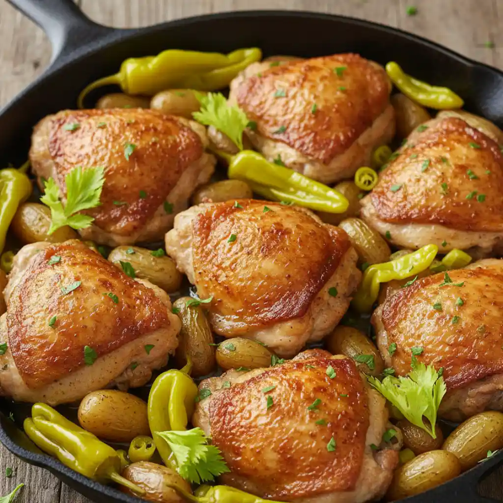 Pepperoncini Chicken: Crispy One-Pan Comfort 1 Pepperoncini Chicken