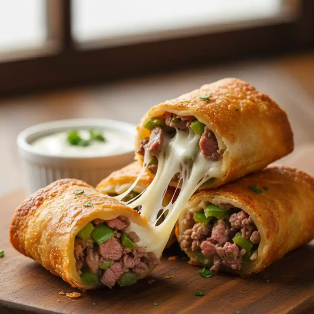 Philly Cheesesteak Egg Rolls