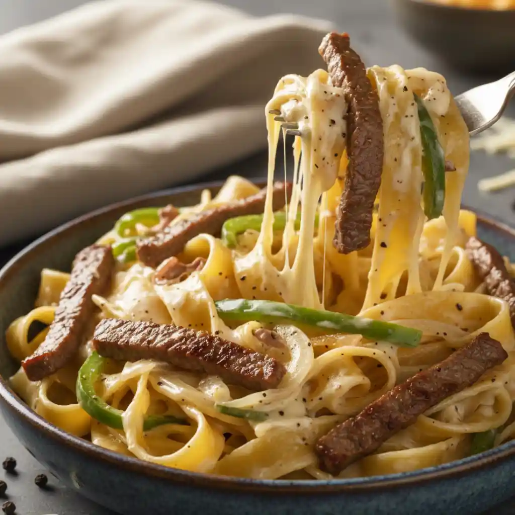 Philly Cheesesteak Pasta Recipe