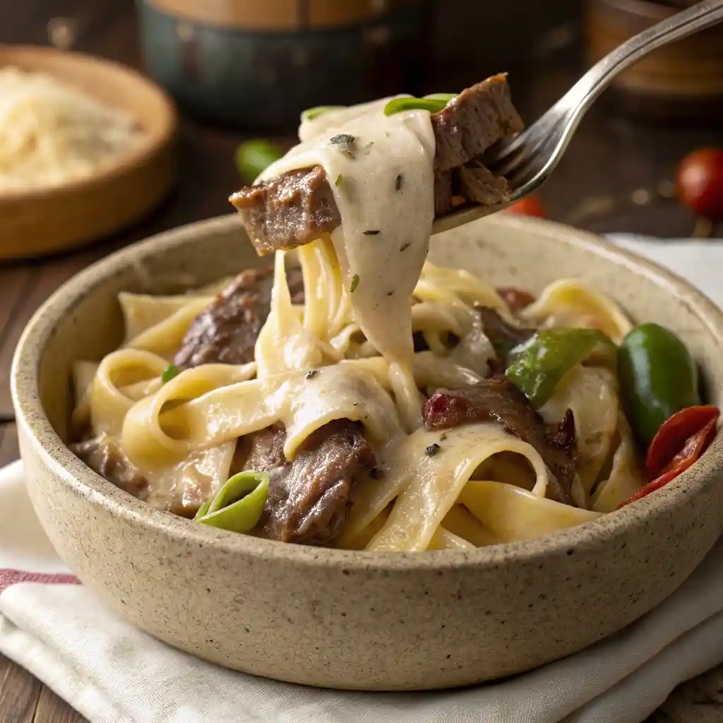 Philly Cheesesteak Pasta Recipe