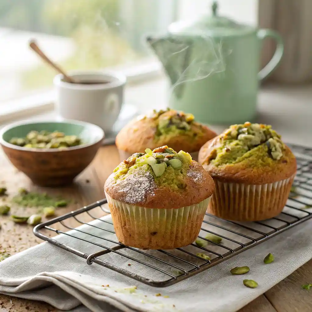 Amazing Pistachio Muffins With Bakery-Style Domes 4 Pistachio Muffins