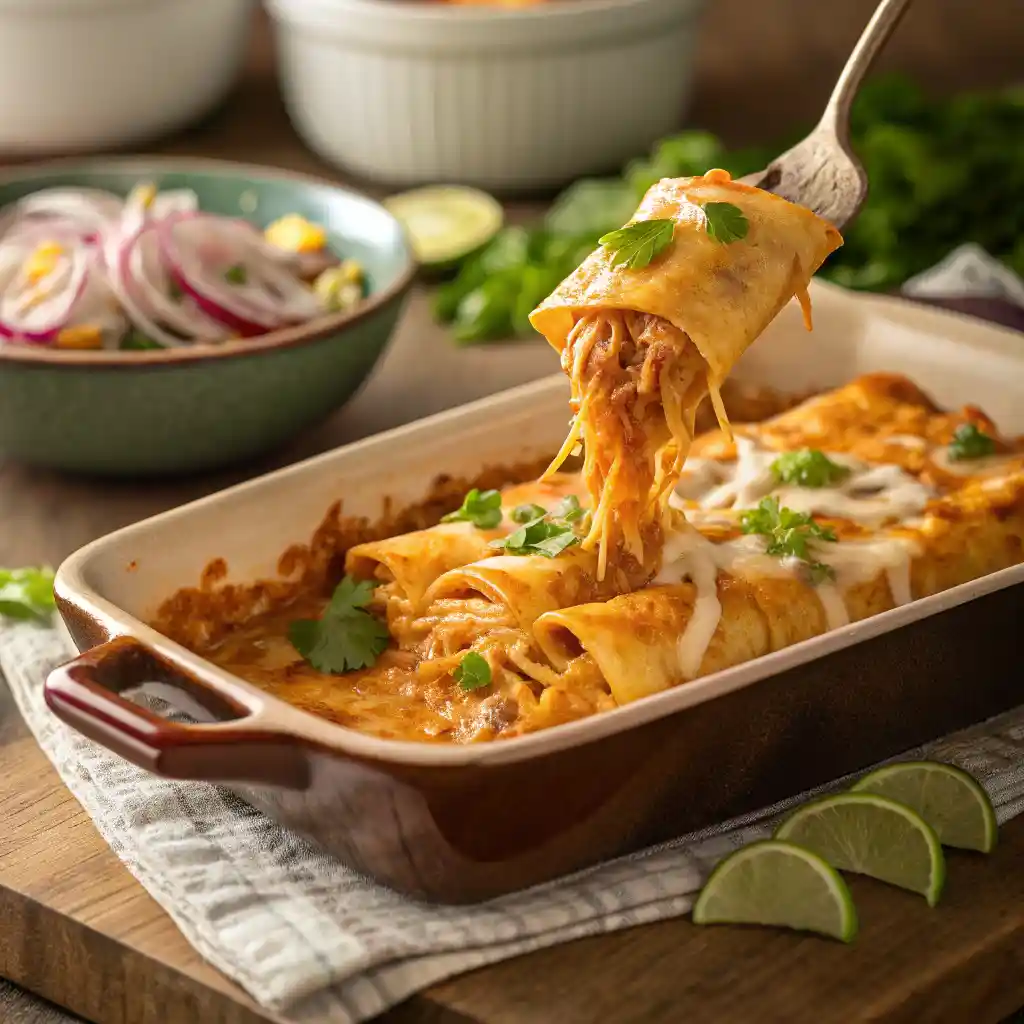 Quick & Easy Shredded Chicken Enchiladas 4 Shredded Chicken Enchiladas