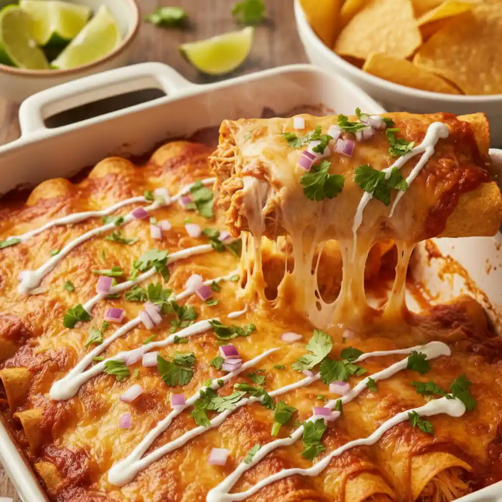 Quick & Easy Shredded Chicken Enchiladas 1 Shredded Chicken Enchiladas