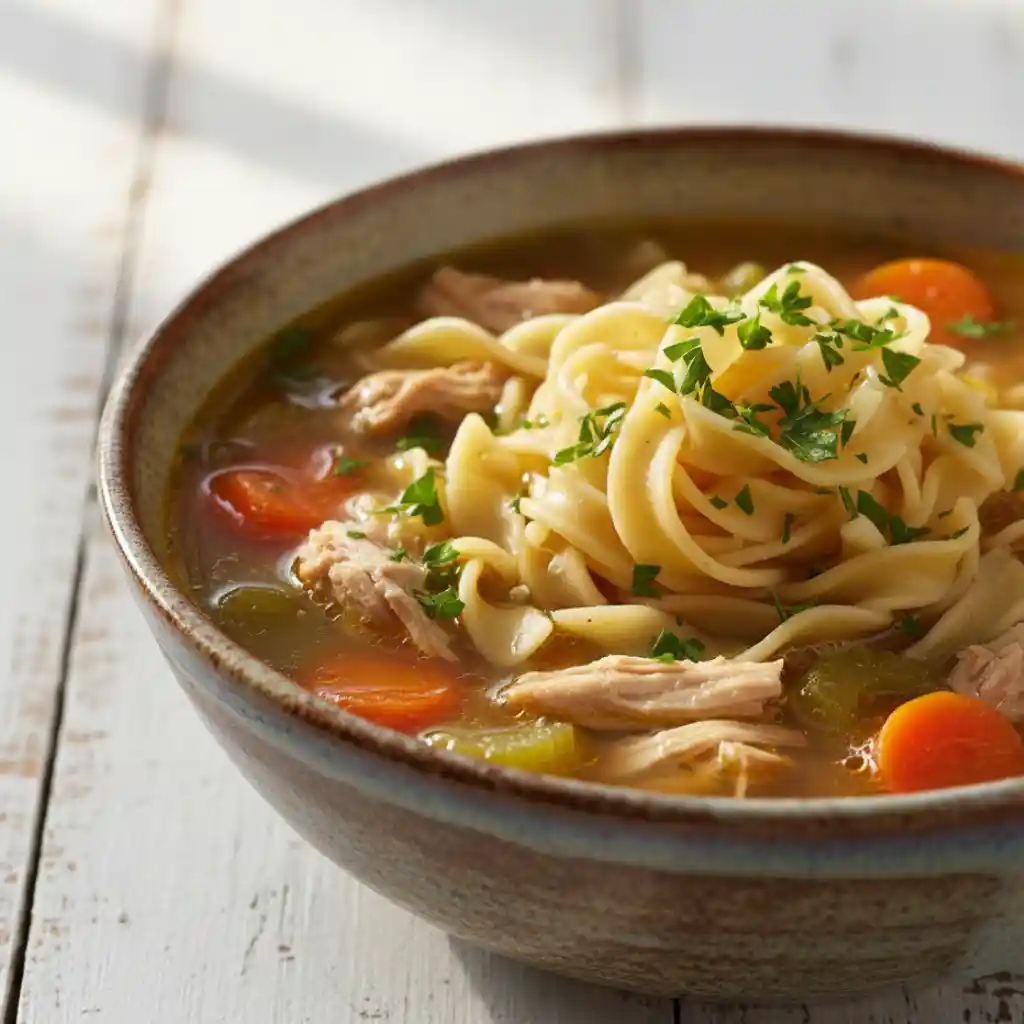 Turkey Noodle Soup with Homemade Broth 1 Turkey Noodle Soup