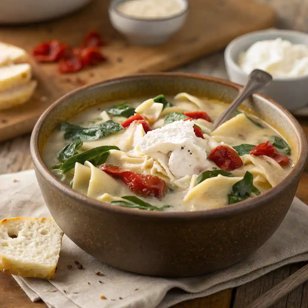 Amazing White Chicken Lasagna Soup (Ready In 30 Minutes) 1 White Chicken Lasagna Soup