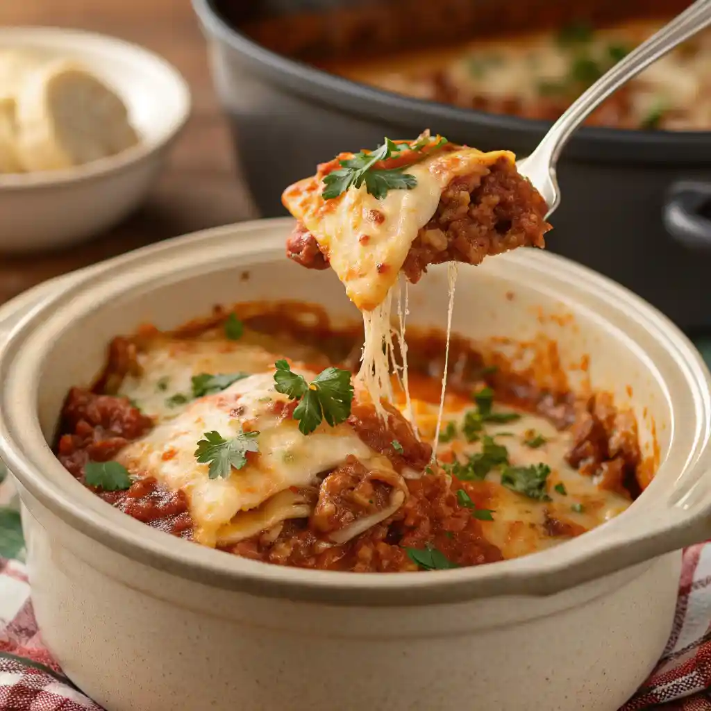 Crockpot Ravioli Lasagna