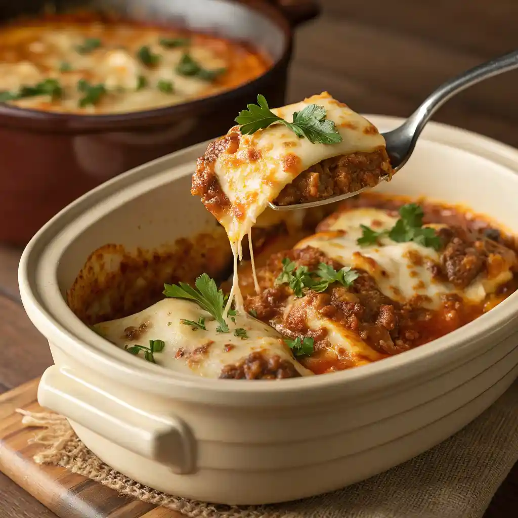 Crockpot Ravioli Lasagna