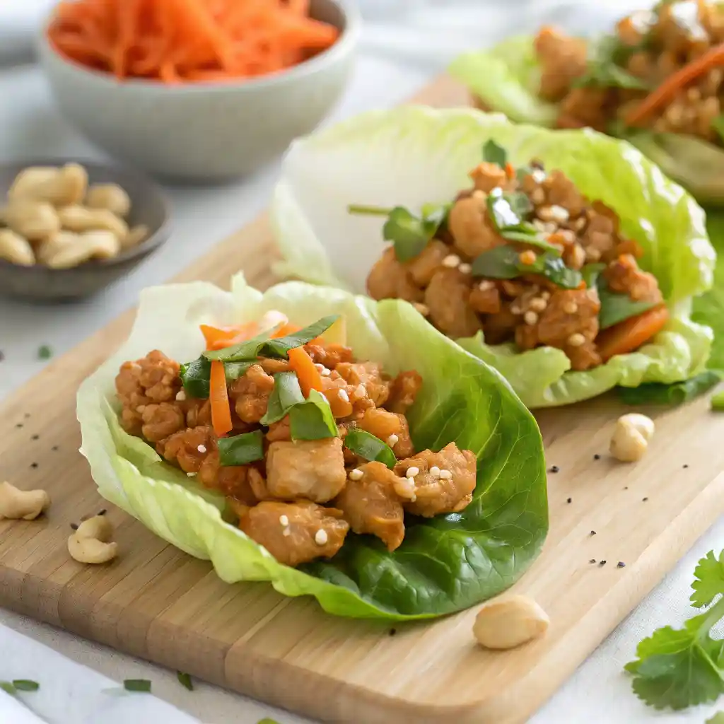Quick & Authentic Thai Chicken Lettuce Wraps 3 Thai Chicken Lettuce Wraps