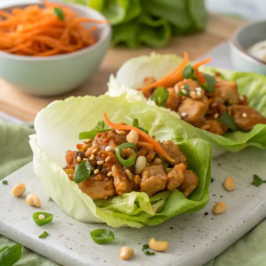 Quick & Authentic Thai Chicken Lettuce Wraps 4 Thai Chicken Lettuce Wraps