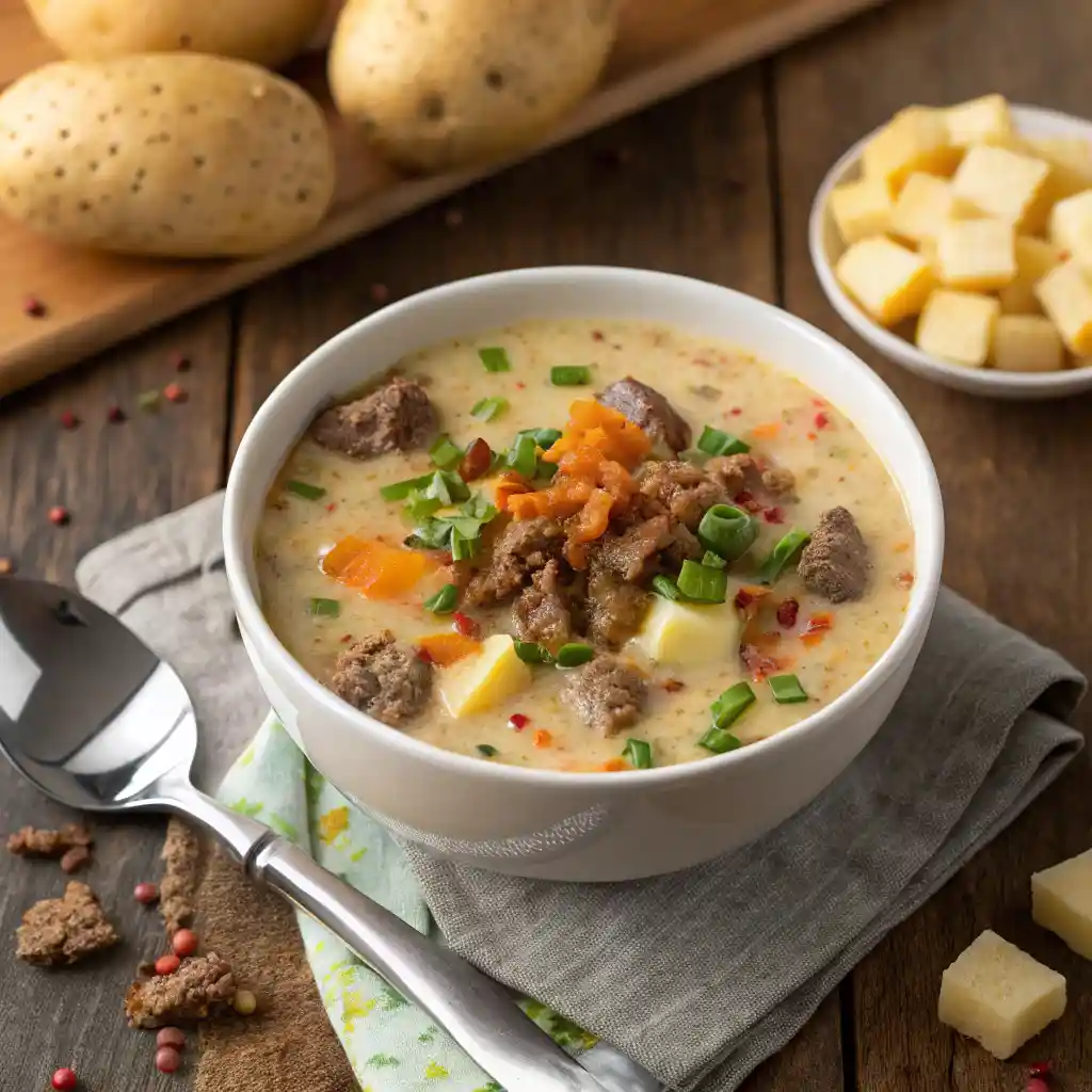 Amazing Crockpot Cheeseburger Soup 4 Crockpot Cheeseburger Soup