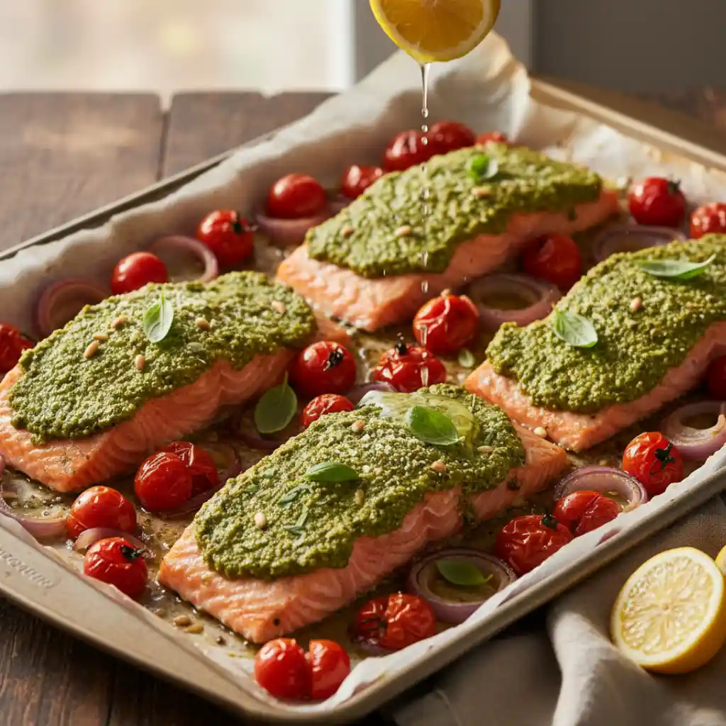 Pesto Salmon One-Pan, 30-Minute Dinner 1 Pesto Salmon